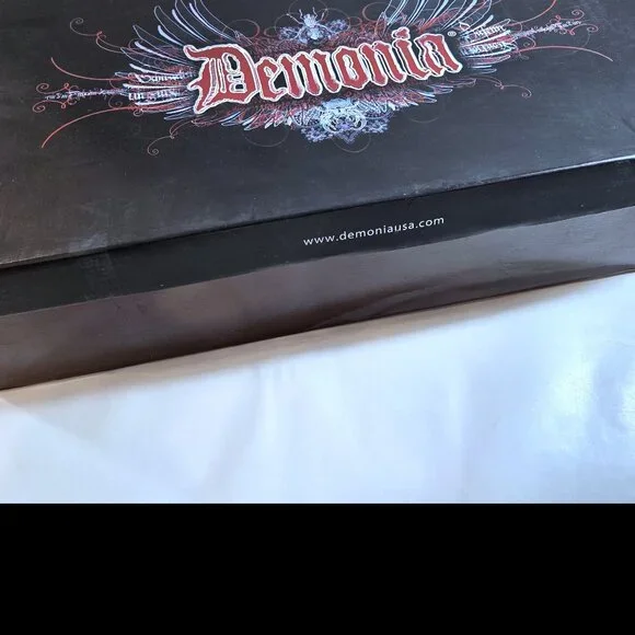 SOLD ON DEPOP Black Platform Buckle Boots Demonia Wide calf - Picture 6 of 7